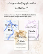 Pink Bow with Ribbon Birthday Party Invitation