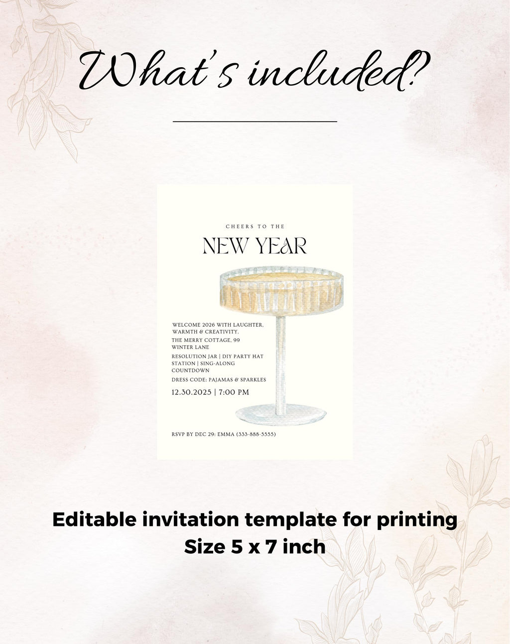 Champagne New Year Invitation