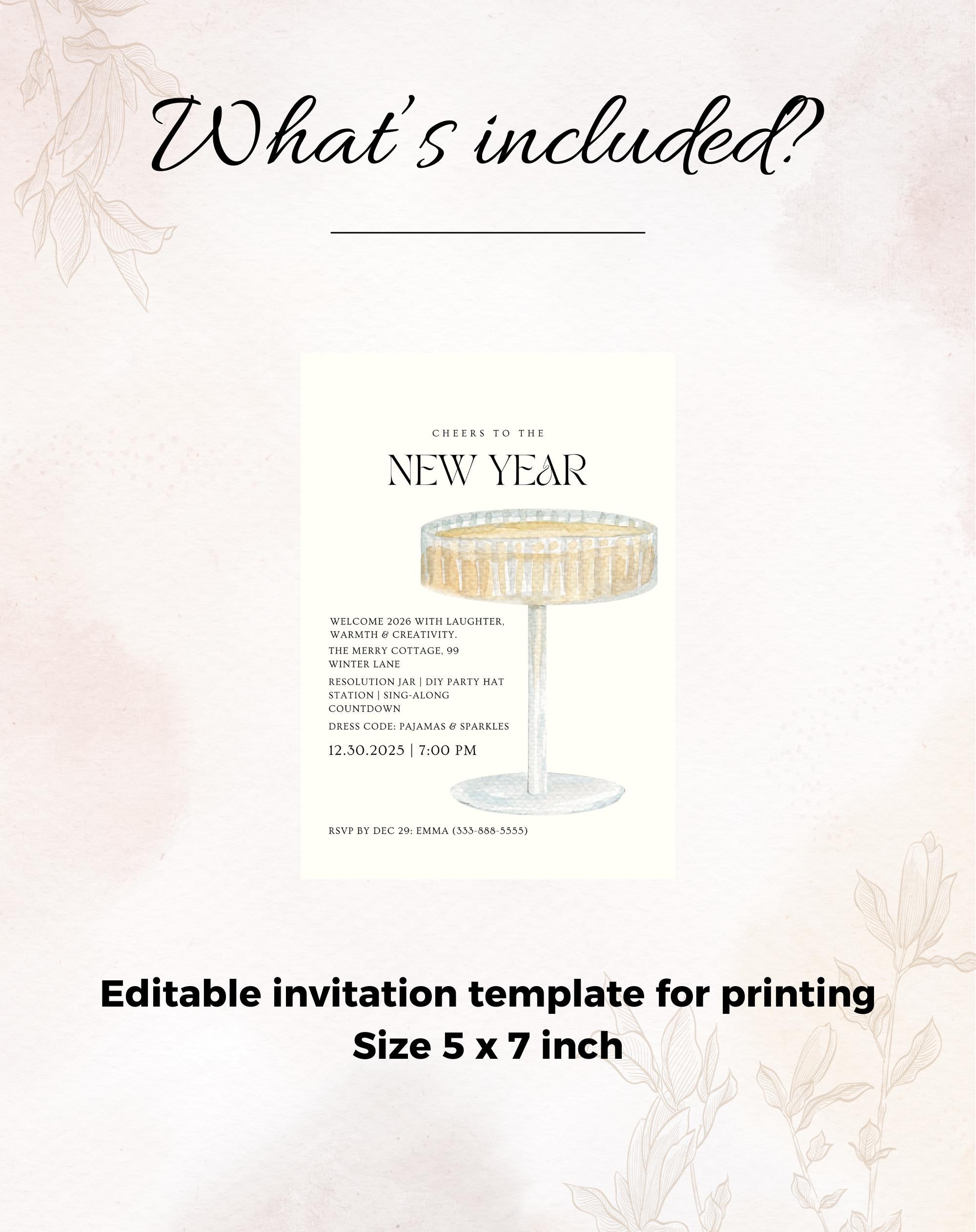 Champagne New Year Invitation