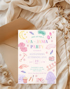 Pastel Spa Pajama Sleepover Party Invitation