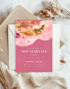 Pink Champagne New Year’s Eve Invitation