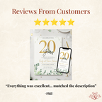 10th Anniversary Invitation Gold With Green Eucalyptus