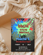 13th Birthday Bold Splash Invitation - editable Canva template gallery image