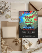 13th Birthday Bold Splash Invitation - customizable birthday invitation