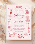 Pink Galentine Party Girls Night Invitation