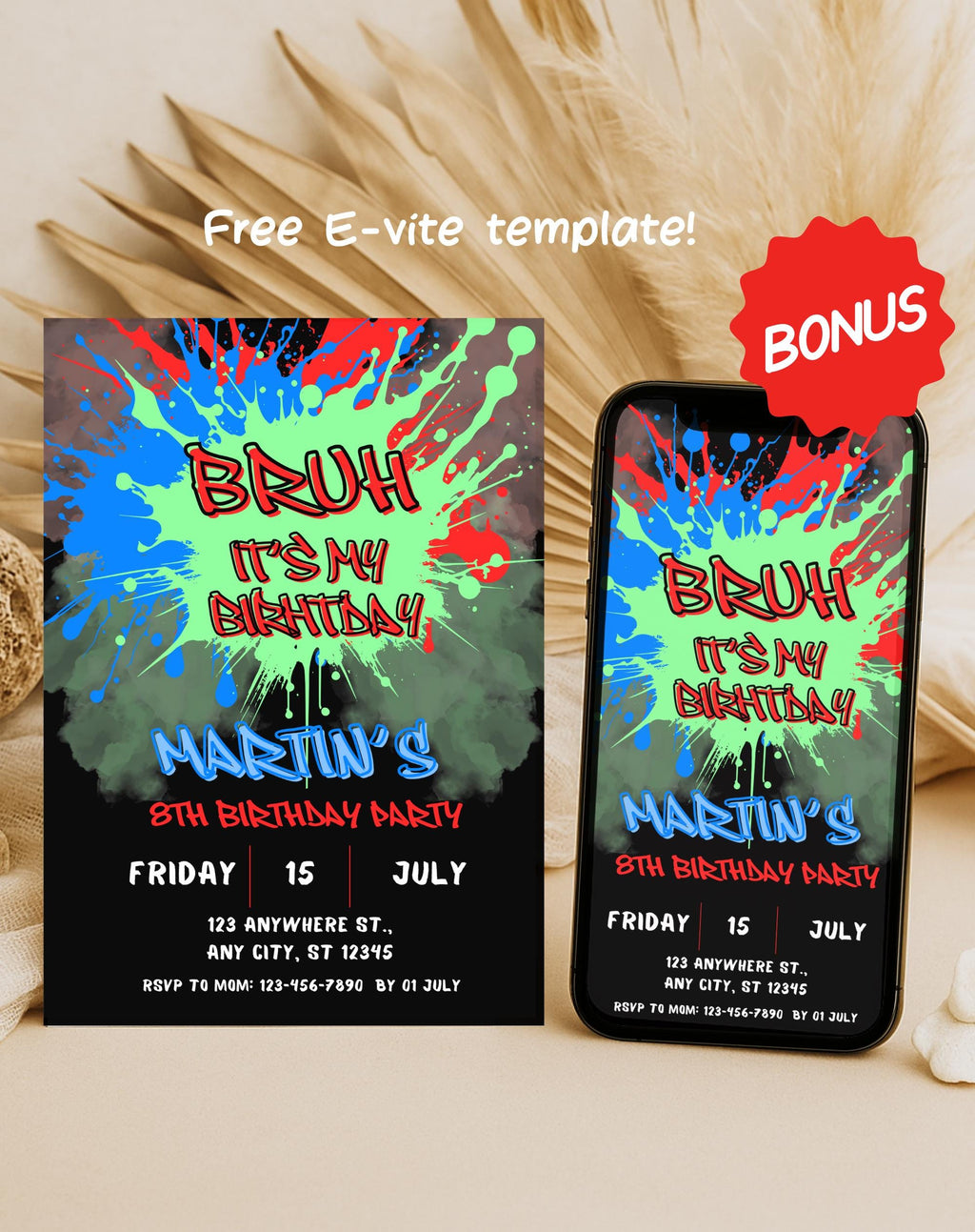 13th Birthday Bold Splash Invitation