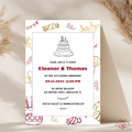 Festive 50th Anniversary Invitation Gold Burgundy