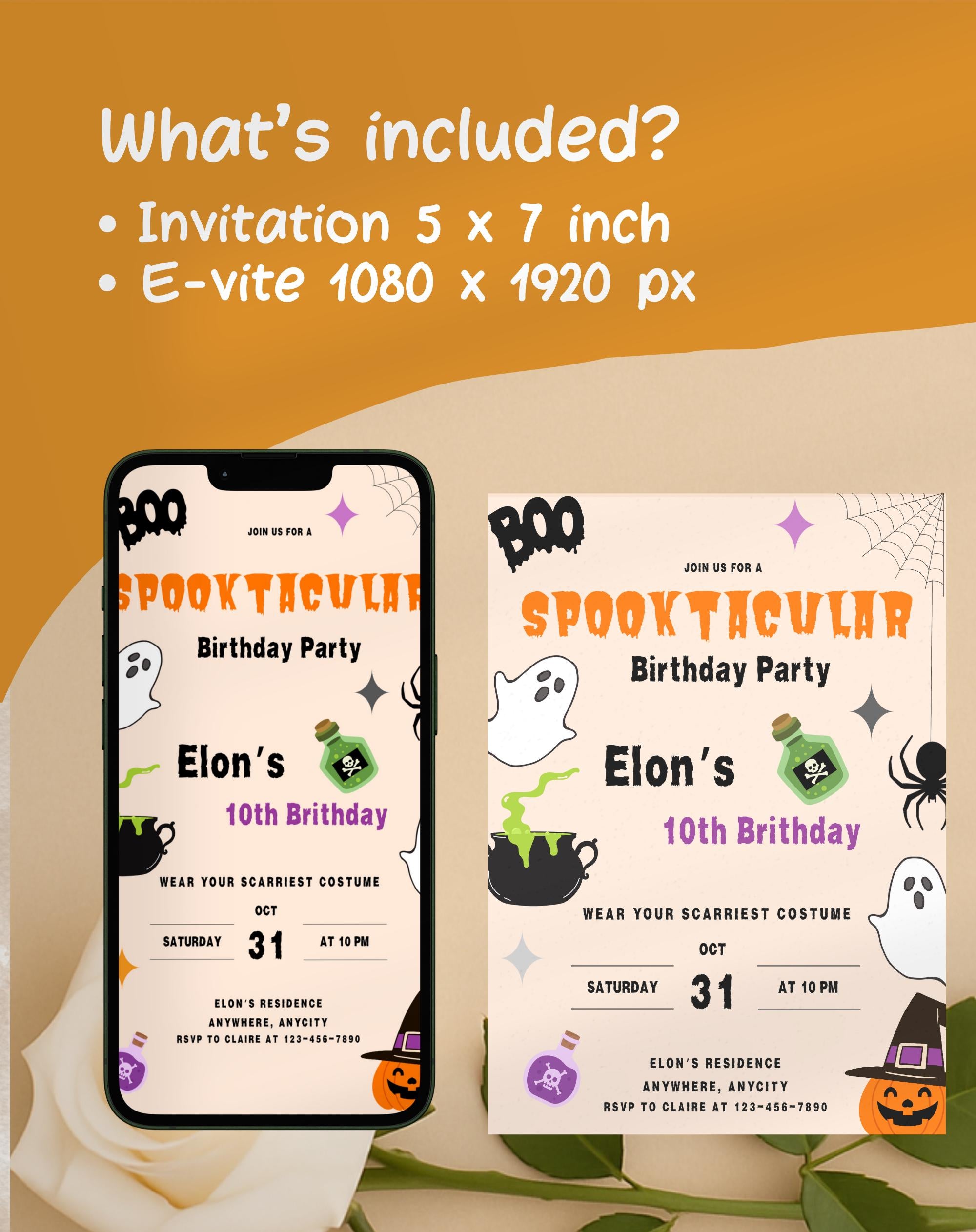 Halloween Spooktacular Birthday Party Invitation