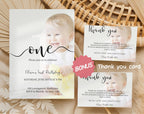 Minimal Photo First Birthday Invitation