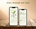 Olive Green Martini Birthday Invitation