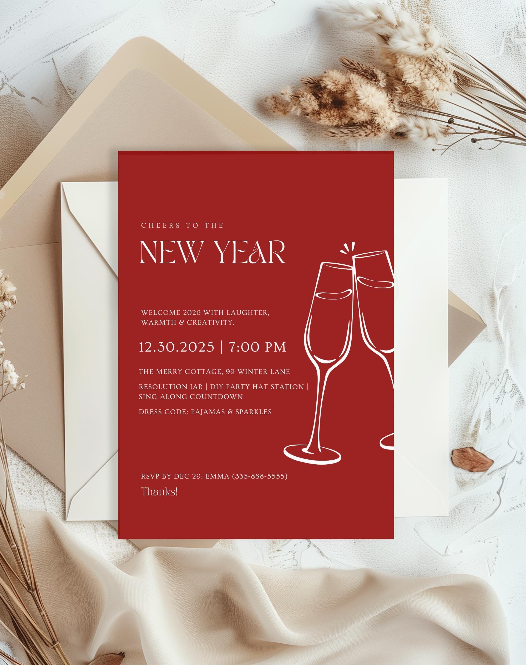 Red New Year Invitation