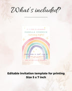 Rainbow Soft Pastel  Birthday Invitation