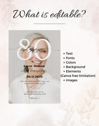 80th Birthday Modern Photo Invitation