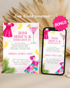 Pink Margarita Girls Night Birthday Invitation