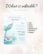 Watercolor Mermaid Underwater Birthday Invitation
