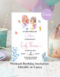 Mermaid Under the Sea Birthday Invitation