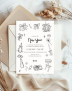 Black & White New Year’s Eve Invitation