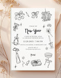 Black & White New Year’s Eve Invitation