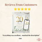 40th Anniversary Invitation Gold Eucalyptus Green