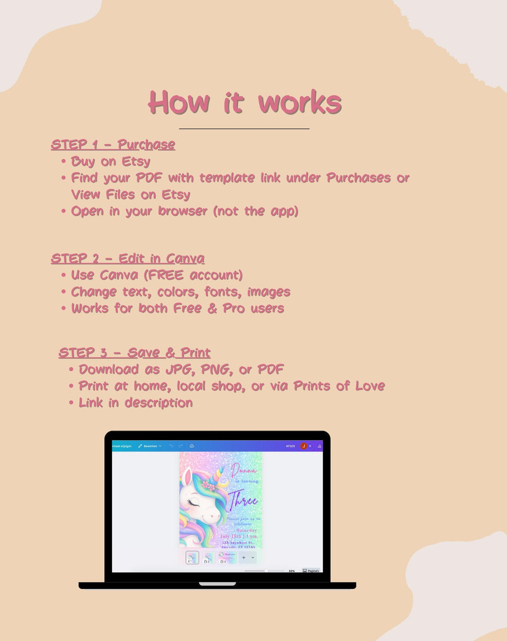 Unicorn Pastel Sparkle Birthday Invitation