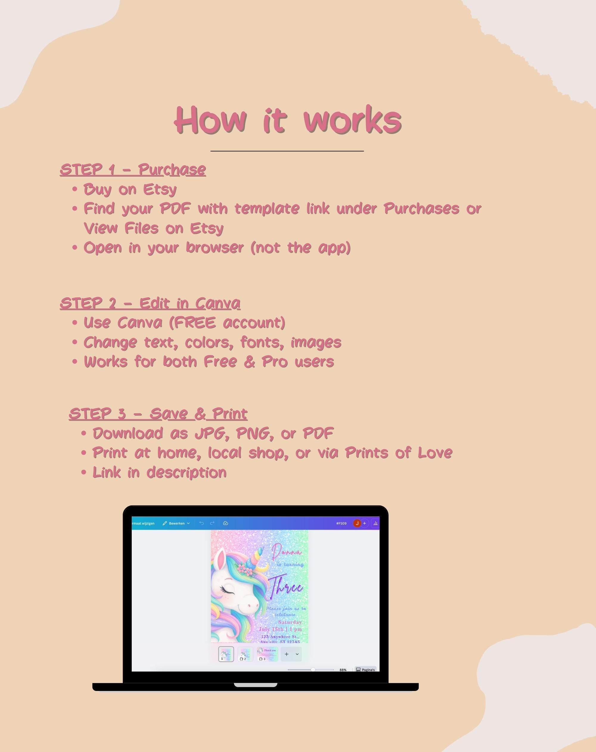 Unicorn Pastel Sparkle Birthday Invitation