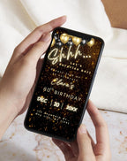 60th Black/Gold Surprise Birthday Invitation