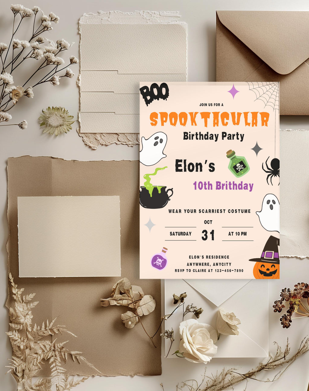Halloween Spooktacular Birthday Party Invitation