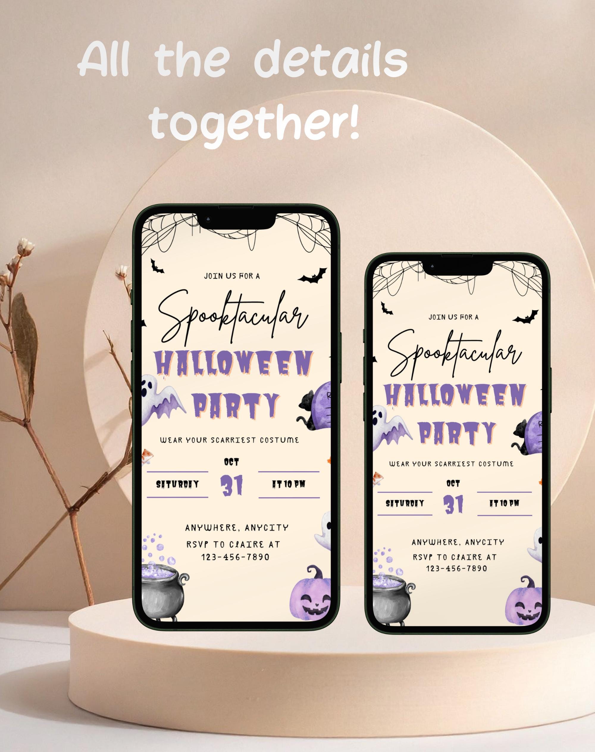 Purple Spooktacular Halloween Party Invitation (E-vite)