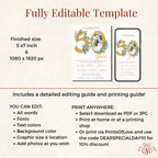 50th Anniversary Invitation Gold Green Photo Design - additional gallery view