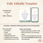 50th Wedding Anniversary Glitter Invitation - styled invitation mockup
