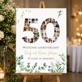 50 Years of Memories Sign 50th Anniversary Gold Green