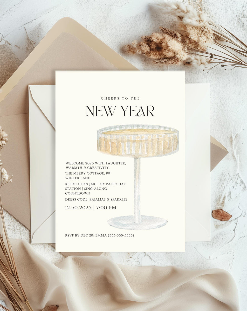 Champagne New Year Invitation