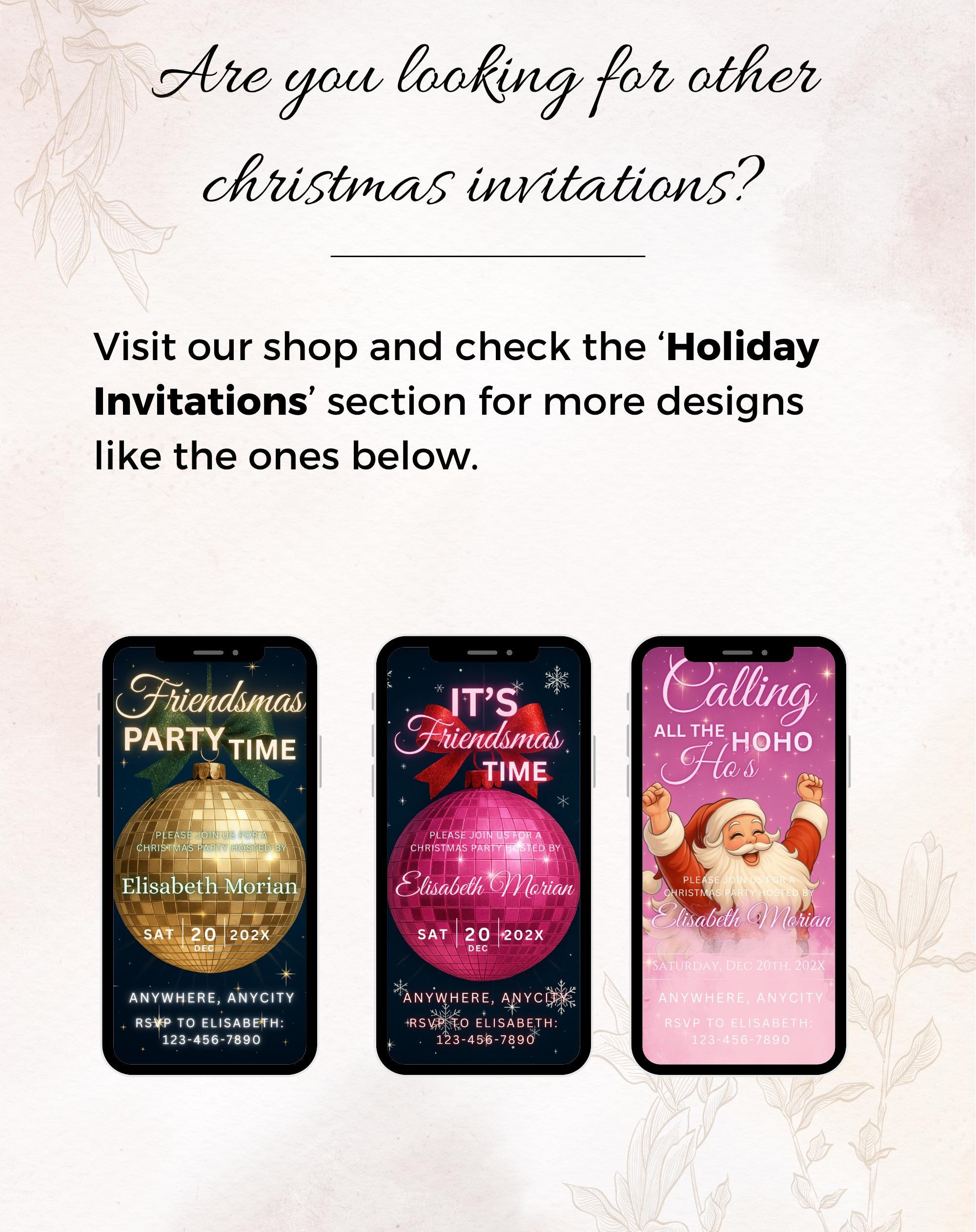 Christmas Pink/Red Retro Friendsmas Party Invitation (E-vite)