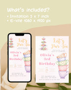 Tea Cups Tea Party Birthday Invitation