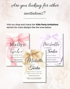 Blue Ribbon Birthday Party Invitation