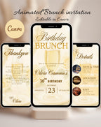 Gold Birthday Brunch Invitation (E-vite)