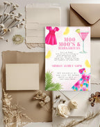 Pink Margarita Girls Night Birthday Invitation