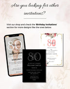 90th Birthday Invitation Pink Floral Elegant Invitation