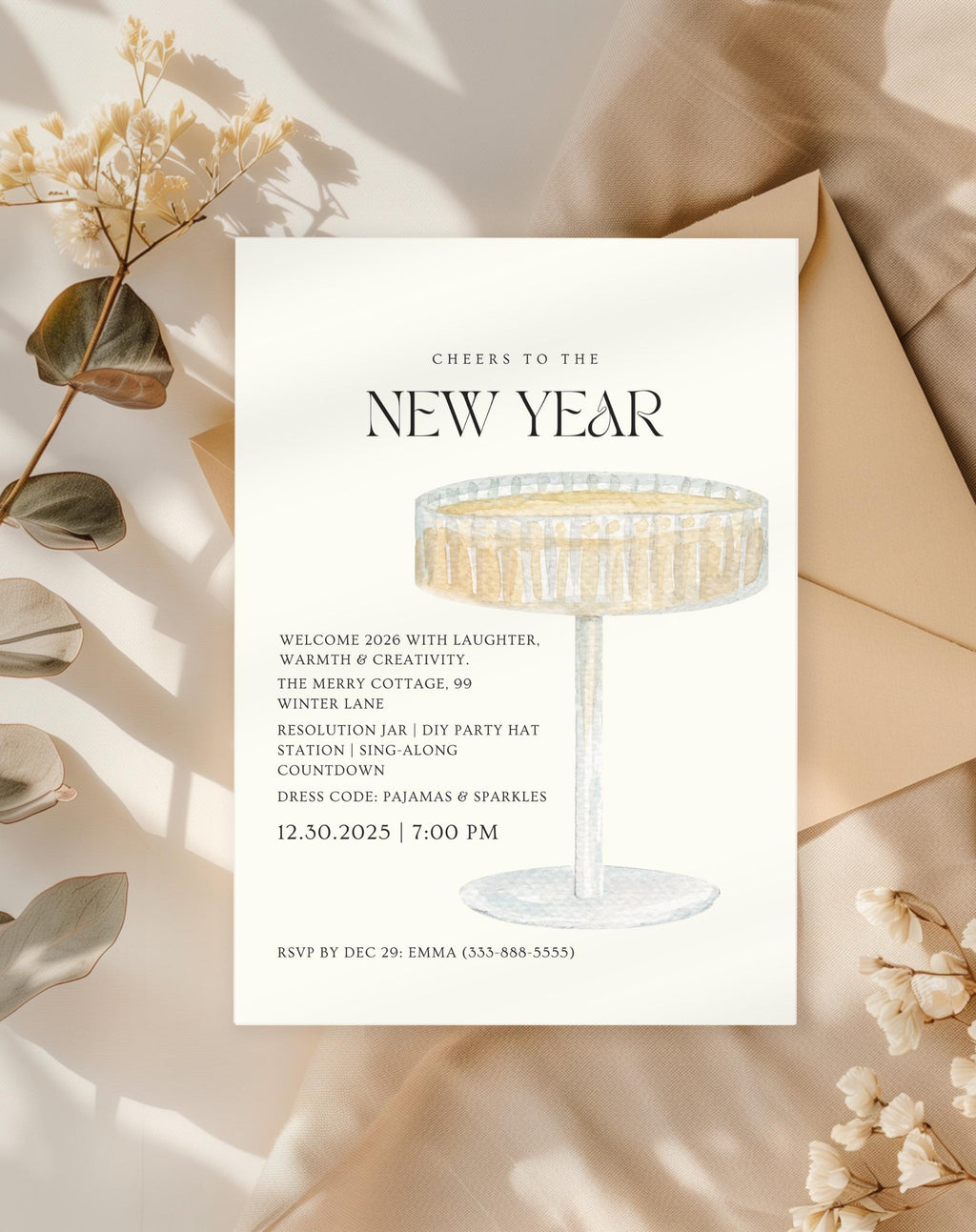 Champagne New Year Invitation
