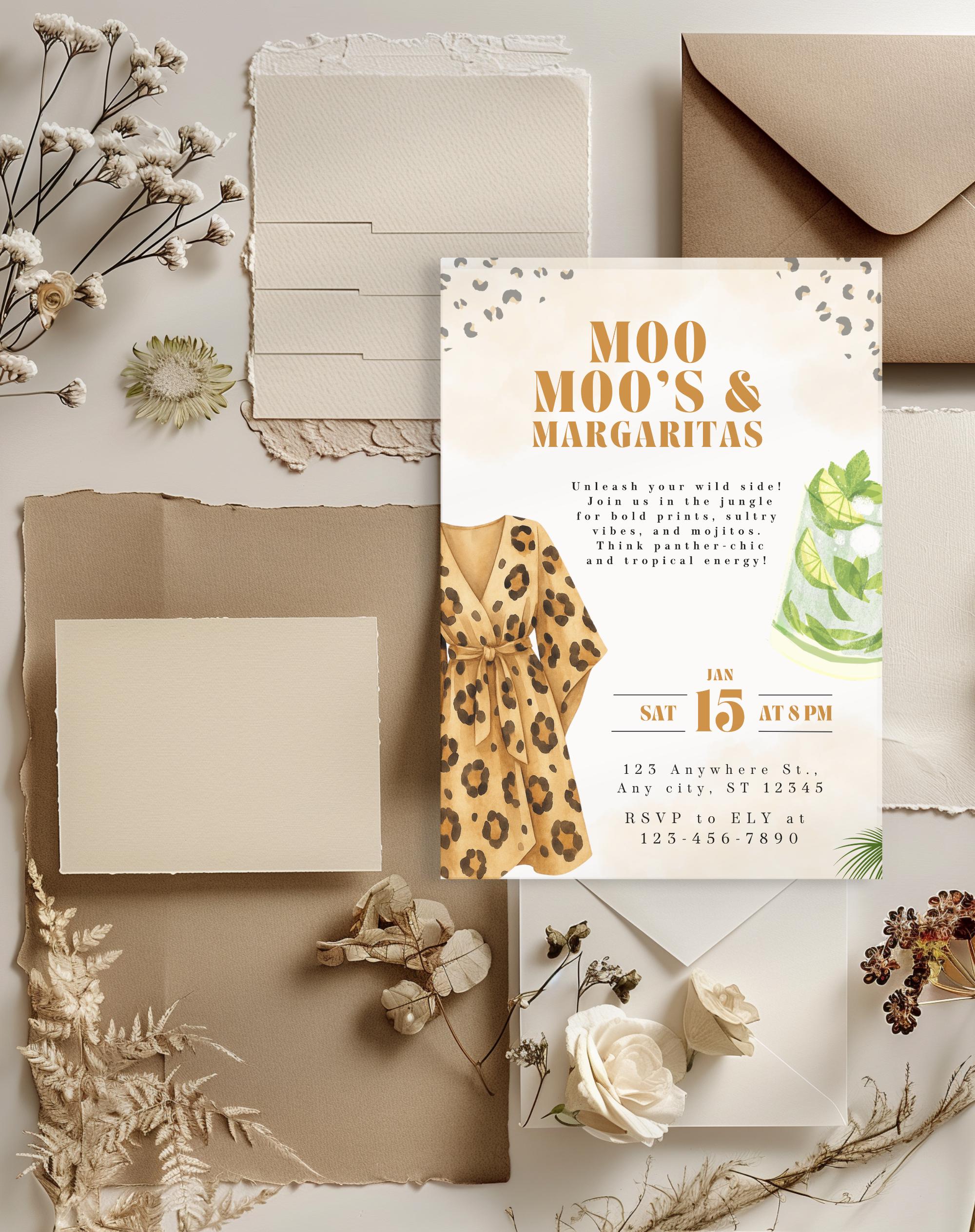 Leopard Print Girls Night Birthday Invitation