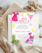 Pink Margarita Girls Night Birthday Invitation