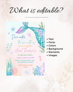 Pastel Mermaid Tail Birthday Invitation