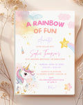 Unicorn Rainbow Birthday Invitation