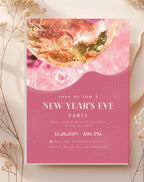 Pink Champagne New Year’s Eve Invitation
