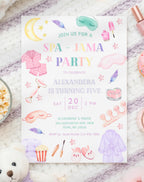 Pastel Spa Pajama Sleepover Party Invitation