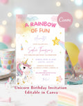 Unicorn Rainbow Birthday Invitation