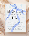 Blue Ribbon Birthday Party Invitation