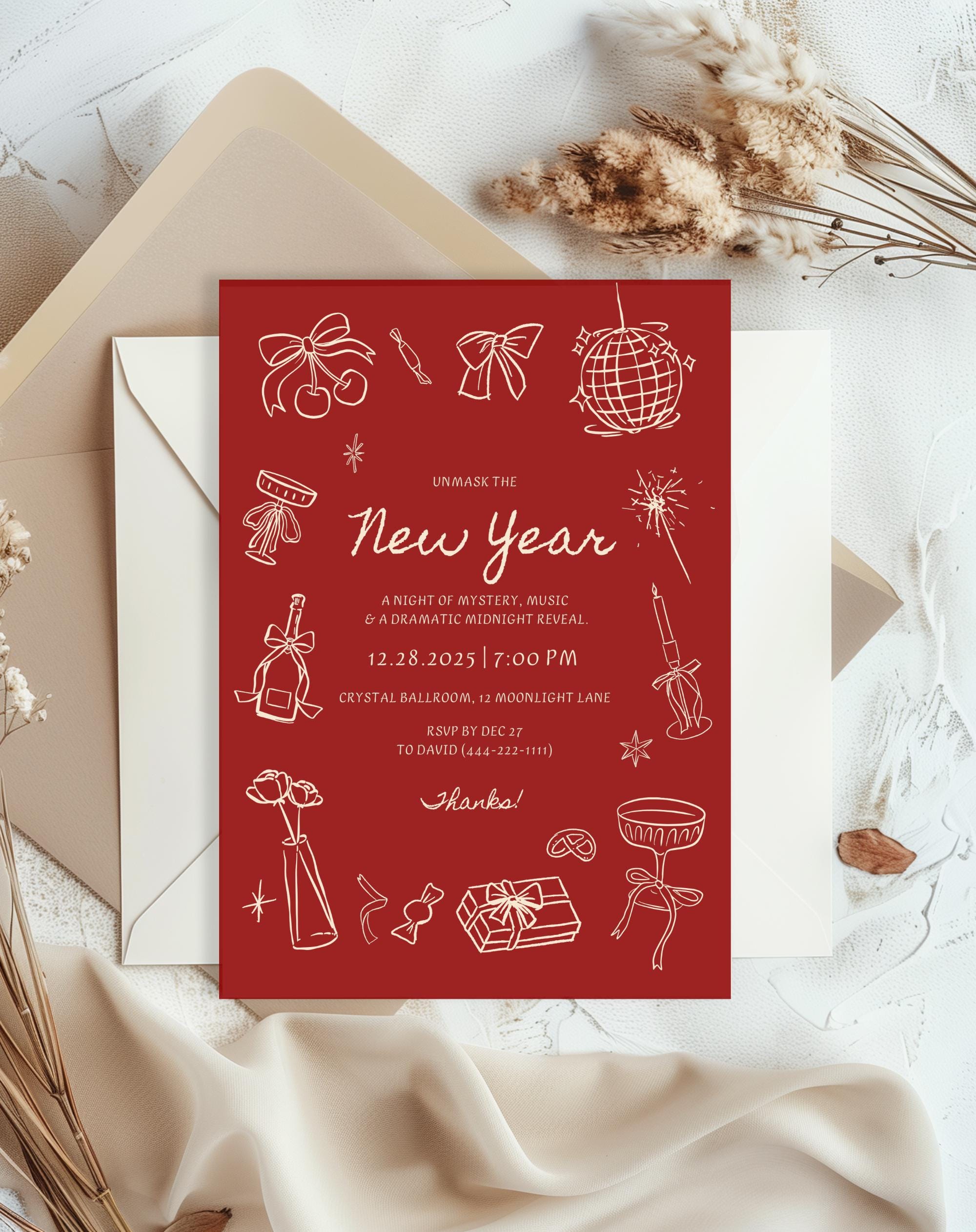 Red New Year’s Eve Invitation