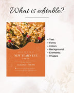 New Year’s Eve Orange Champagne Invitation