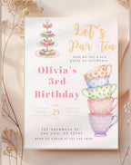 Tea Cups Tea Party Birthday Invitation